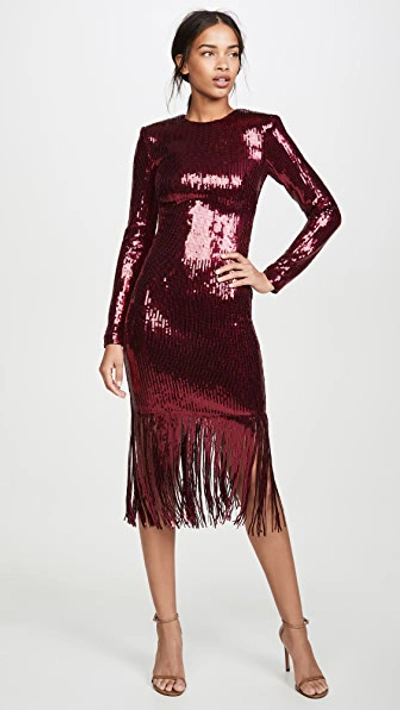 Shop Rebecca Vallance Matisse Sequined Midi Dress In Red