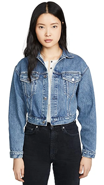 Shop Edwin Sia Cropped Denim Jacket In Clash