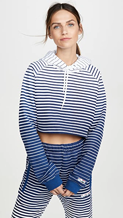 Shop Adam Selman Sport Cropped Hoodie In Royal Gradient