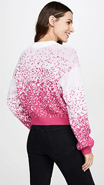 Shop Off-white Degrade Logo Knit Sweater In White/fuchsia