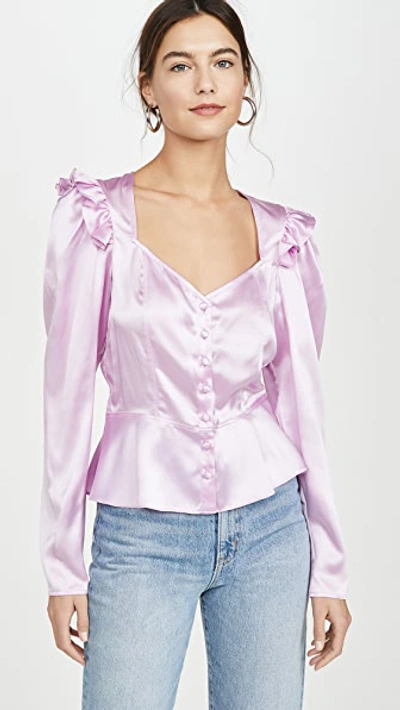 Divine Héritage Sweetheart Neck Puff Sleeve Blouse In Sweet Lilac ...