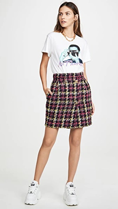 Shop Versace Plaid Miniskirt In Plaid Multi