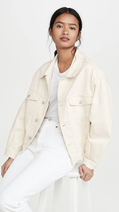 Shop Agolde Charli Oversized Jacket In Paper