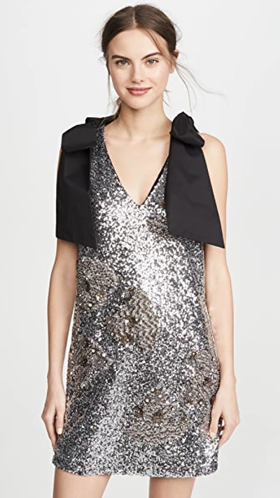 Shop Custommade Sequin Candra Dress In Silver