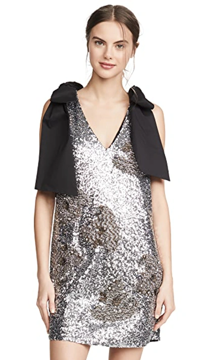 Shop Custommade Sequin Candra Dress In Silver