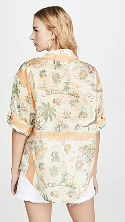 Shop Zimmermann Kirra Button Up Top In Queensland Print