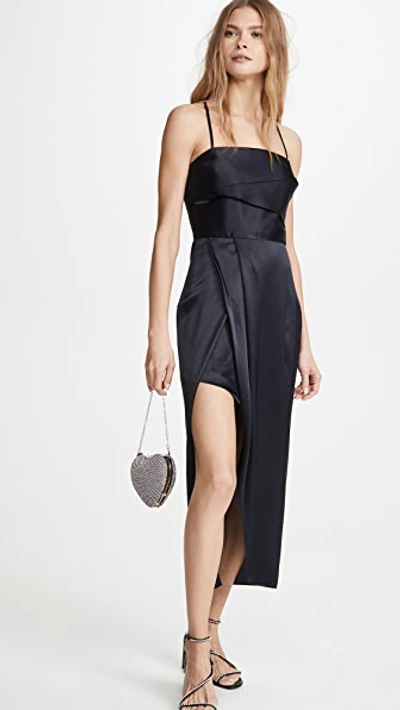 Shop Michelle Mason Banded Dress In Midnight