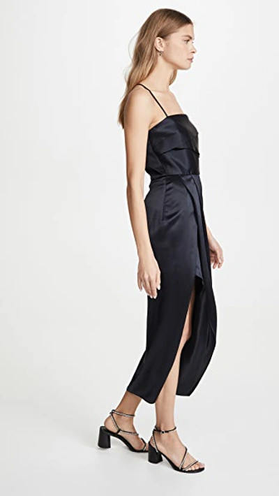 Shop Michelle Mason Banded Dress In Midnight