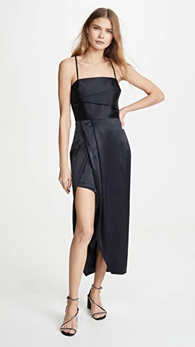 Shop Michelle Mason Banded Dress In Midnight