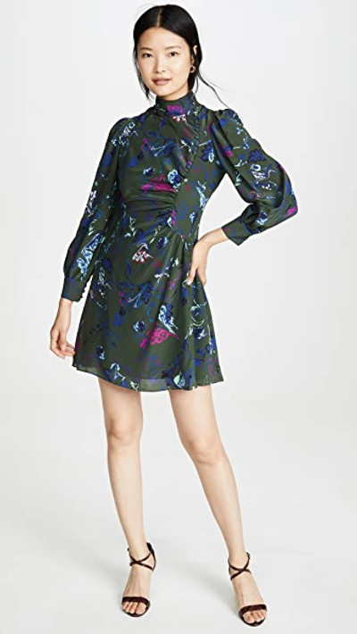 Shop Tanya Taylor Clarisse Dress In Decorative Floral/army Green