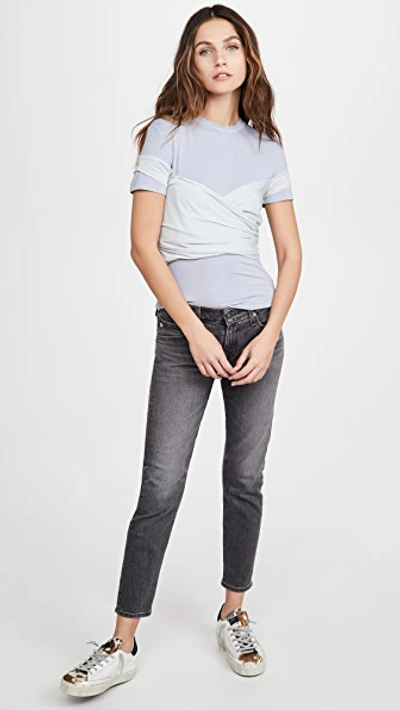 Shop Ben Taverniti Unravel Project Viscose Stretch Wrap T-shirt In Light Heather