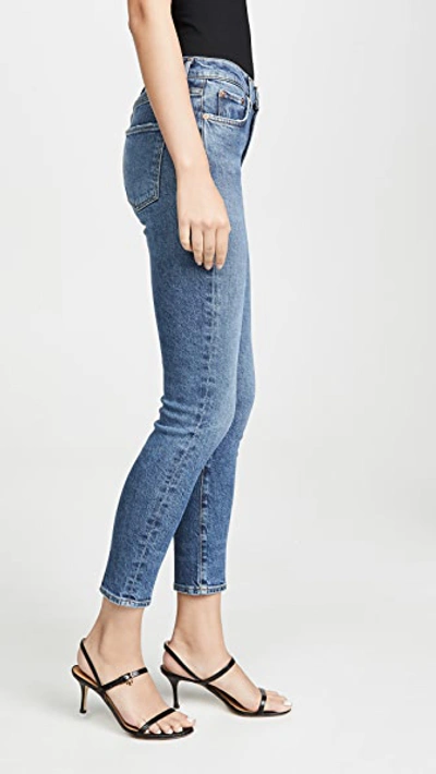 Shop Agolde Toni Mid Rise Straight Jeans In Obscure