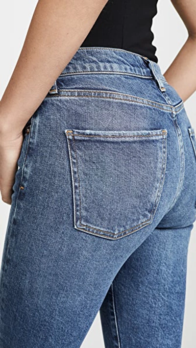 Shop Agolde Toni Mid Rise Straight Jeans In Obscure