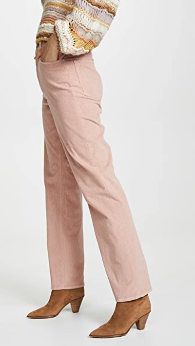 Shop Rag & Bone Ruth Super High Rise Straight Cord Pants In Pink