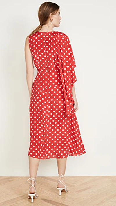 Shop Ronny Kobo Claudia Dress In Red/ivory