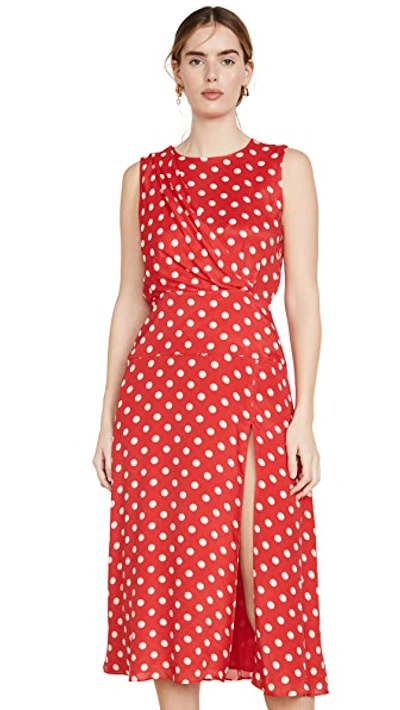 Shop Ronny Kobo Claudia Dress In Red/ivory