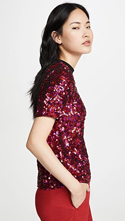 Shop Ashish Sequin T-shirt In Fuschia