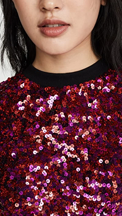 Shop Ashish Sequin T-shirt In Fuschia