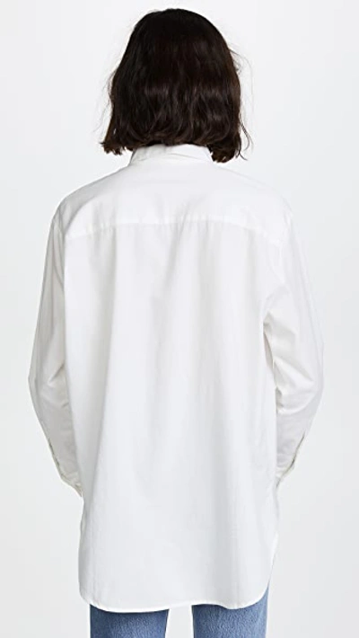 Shop Madewell Drapey Oversized Boyshirt In Pure White