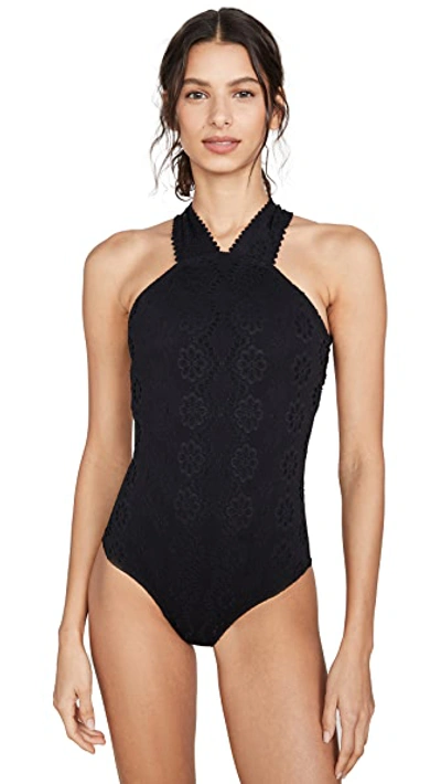 Shop Shoshanna High Neck One Piece In Black