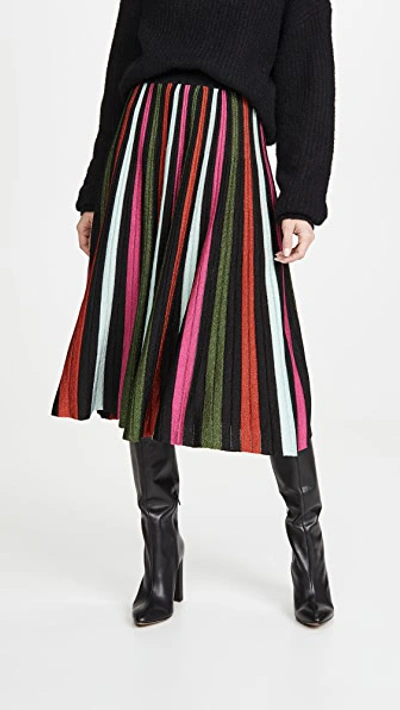 Shop La Doublej Accordion Knit Skirt In Multi Nero