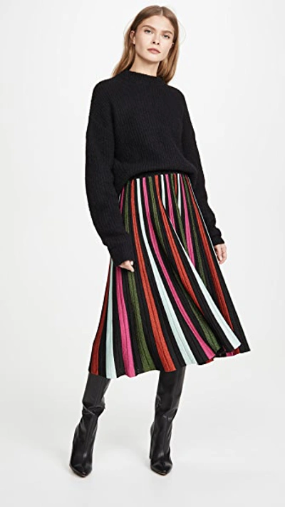 Shop La Doublej Accordion Knit Skirt In Multi Nero