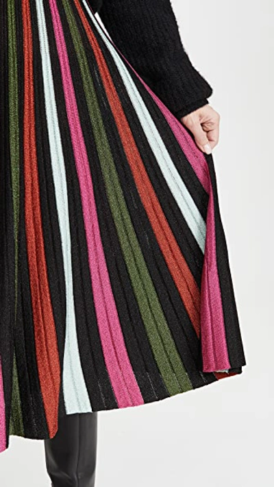 Shop La Doublej Accordion Knit Skirt In Multi Nero