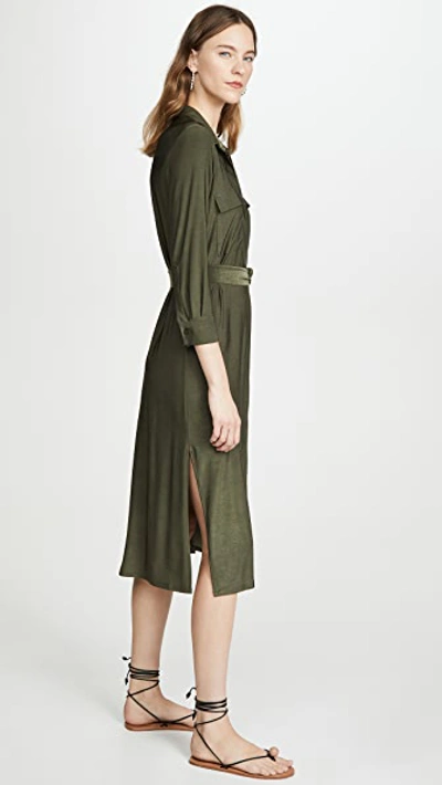 Shop L Agence Rivi Long Shirtdress In Olive
