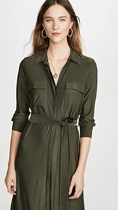 Shop L Agence Rivi Long Shirtdress In Olive
