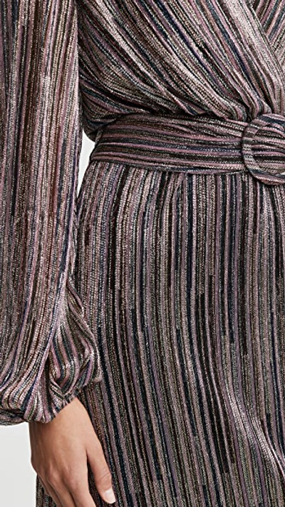 Shop Rebecca Vallance Bellagio Dress In Pink Metallic Stripe