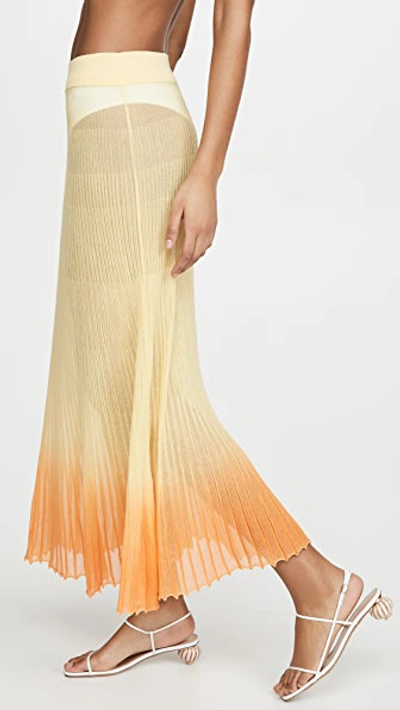 Shop Jacquemus The Long Helado Skirt In Faded Orange