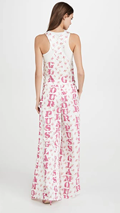 Shop Moschino Maxi Overalls In Fantasy Print Pink
