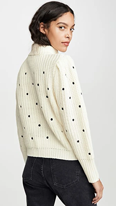 Shop English Factory Dot Embroidered Sweater In White