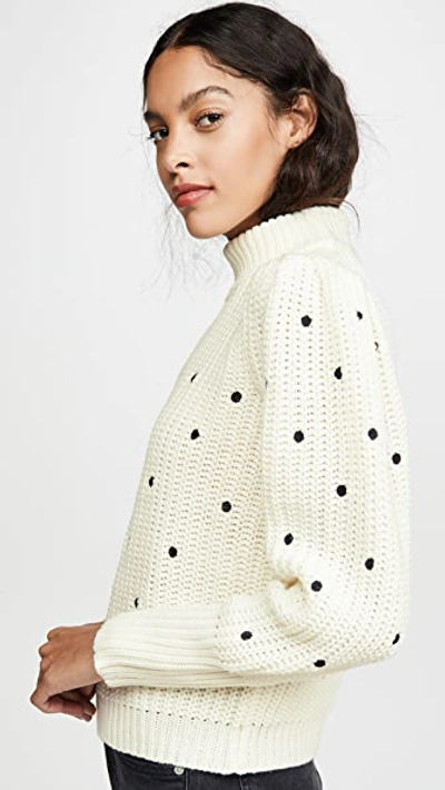 Shop English Factory Dot Embroidered Sweater In White
