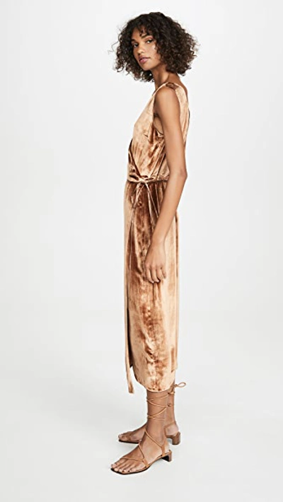 Shop Vince Panne Wrap Dress In Rose Gold