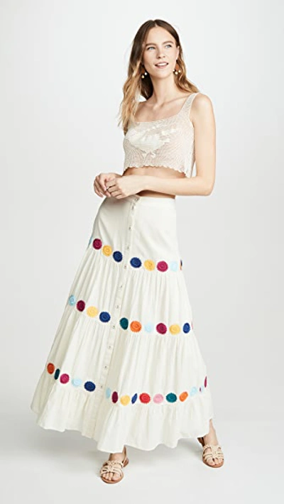 Shop Carolina K Gigi Skirt In Cream Chakras