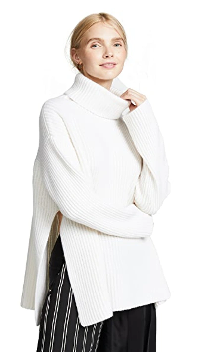 Shop Le Kasha Lisbon Turtleneck Cashmere Sweater In White