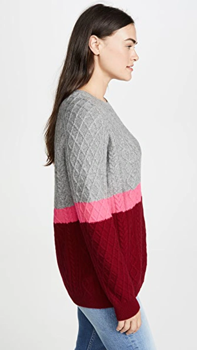 Shop Jumper 1234 3 Color Aran Cashmere Sweater In Stripe