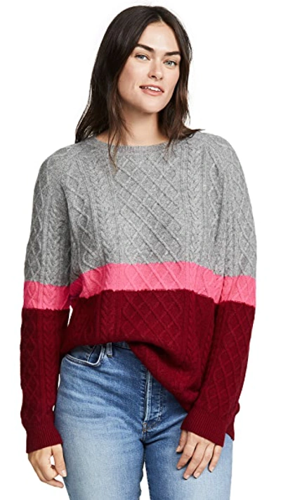 Shop Jumper 1234 3 Color Aran Cashmere Sweater In Stripe