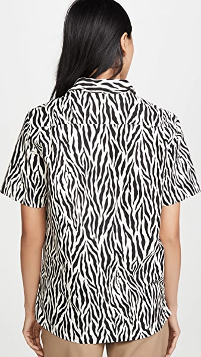 Shop R13 Tony Shirt In Zebra With Yellow Leopard