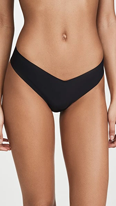 Commando Set Of Three Stretch Thongs In Black/black/black