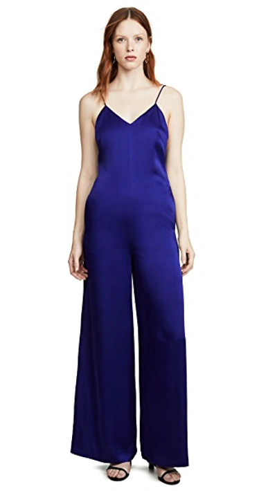 Shop Rosetta Getty Camisole Jumpsuit In Cobalt