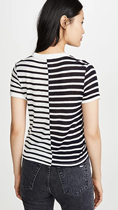 Shop Alexander Wang T Mix Print Stripe Boy Tee In Ink/ivory