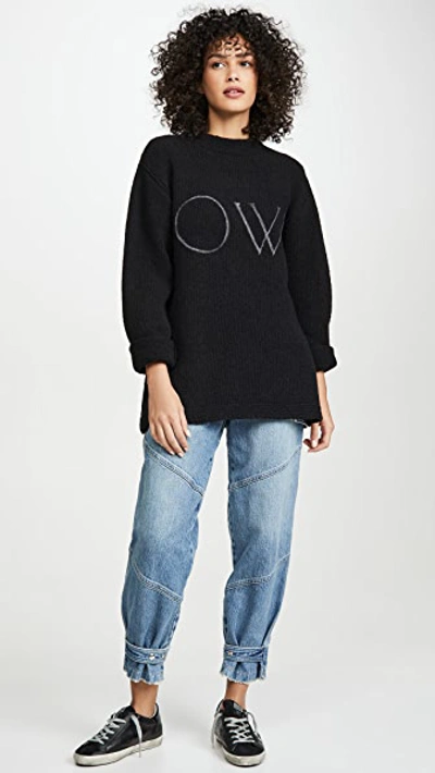 Shop Off-white Knit Oversize Sweater In Black/white