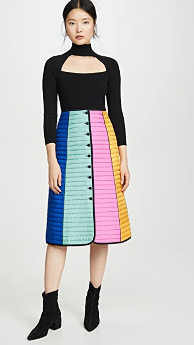 Colorblock Quilted Skirt