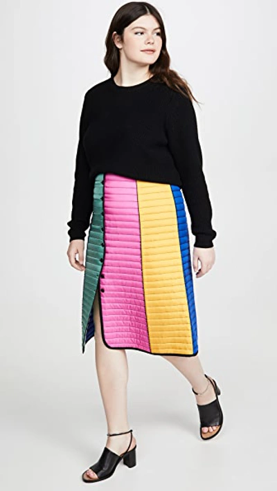 Colorblock Quilted Skirt
