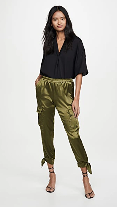 Shop Amanda Uprichard Colbie Pants In Army Green