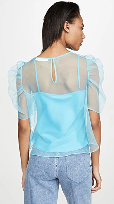 Shop Amanda Uprichard Smith Top In Turquoise