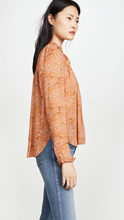 Shop Free People Lela Blouse In Coral