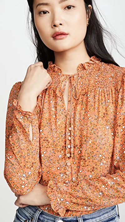 Shop Free People Lela Blouse In Coral